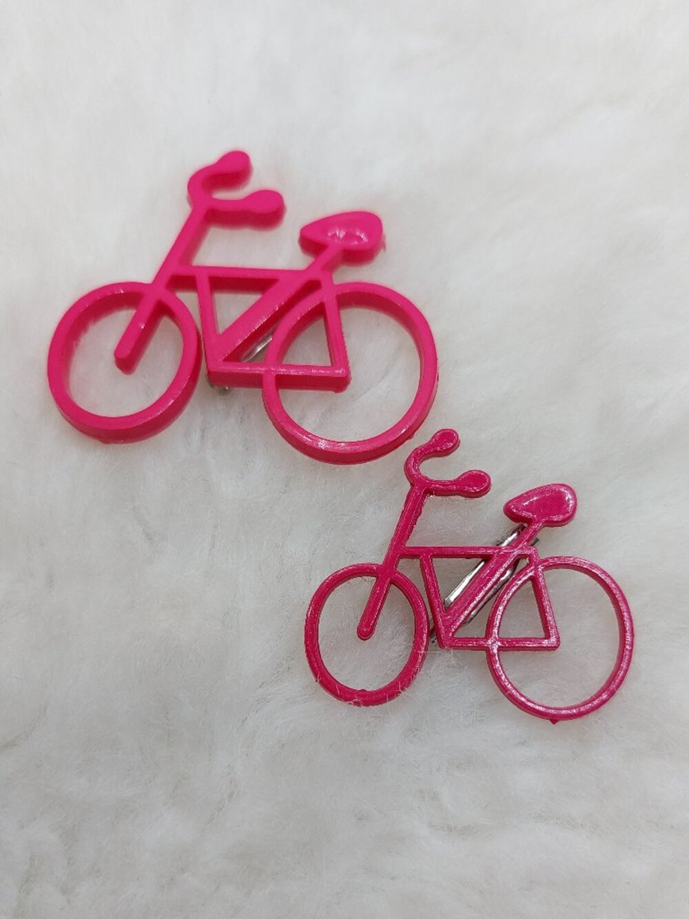 Vintage Retro Hot Pink Bicycle Plastic Lapel Pin Lot of 2